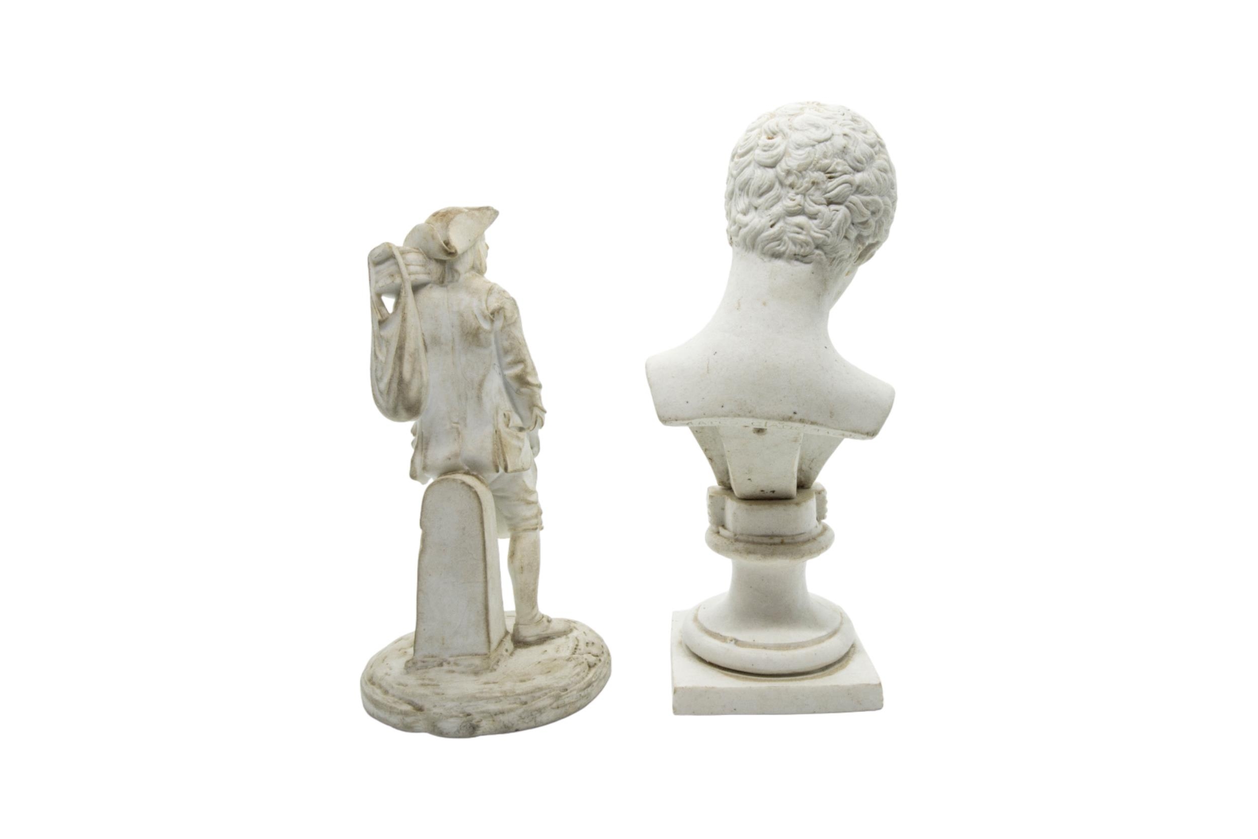 A PARIAN FIGURE OF WELLINGTON 19th century, 27cms, together with a bust of Campbell, a small neo- - Image 5 of 5