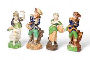 FOUR FIGURES OF THE SEASONS 19th century, probably Bloor Derby, tallest is 25cms high