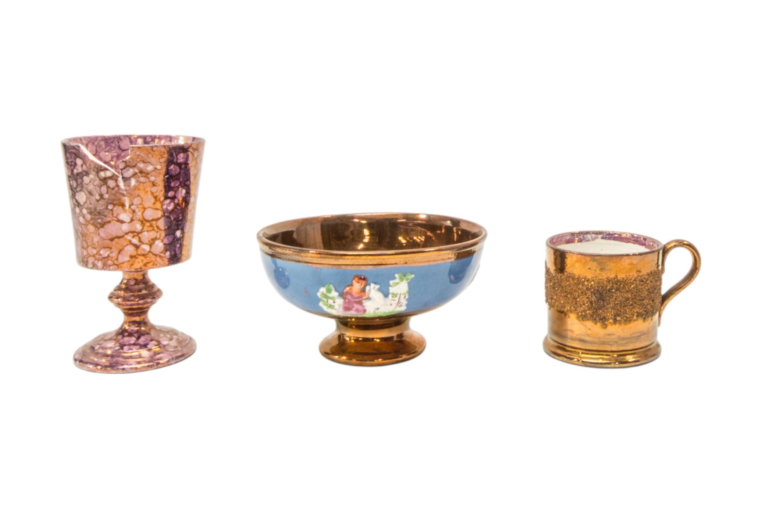 A MIXED GROUP OF 19TH CENTURY LUSTRE GLAZE CERAMICS, the lot including a transfer printed Sunderland - Image 2 of 5