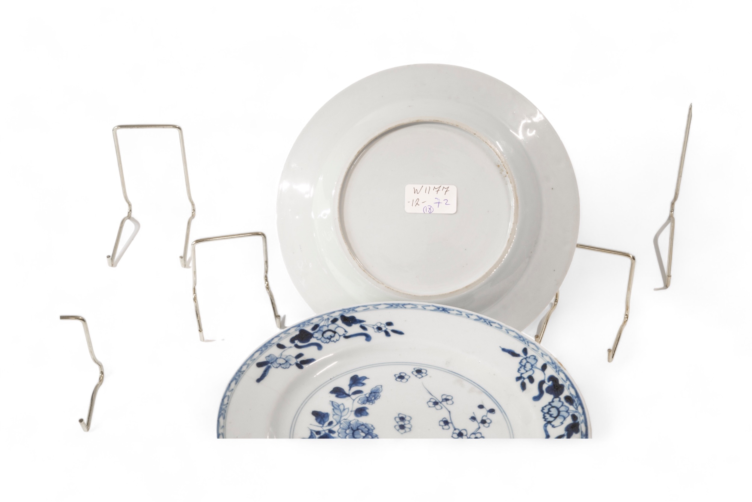 A SET OF NINE CHINESE BLUE AND WHITE DISHES QIANLONG PERIOD (1736-1795) 23cm diam; together with A - Image 2 of 13