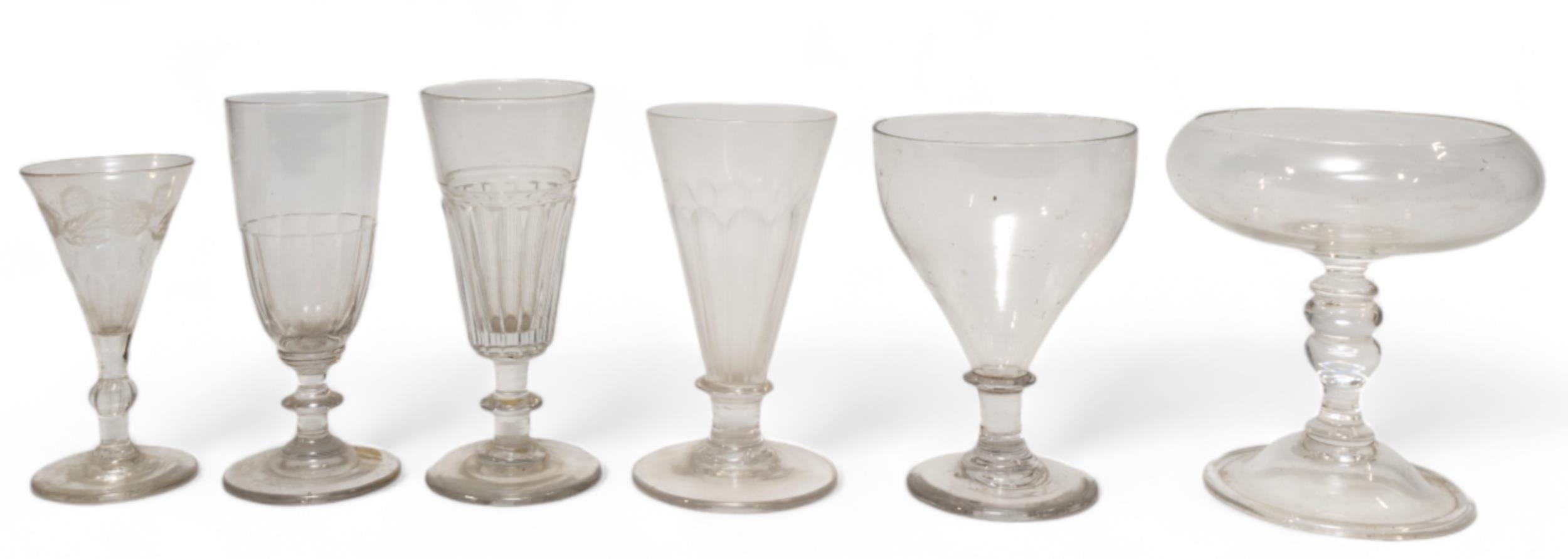 A LARGE MIXED GROUP OF STEMMED GLASSES AND TUMBLERS, PREDOMINANTLY 18TH/19TH CENTURY, the group - Image 5 of 7