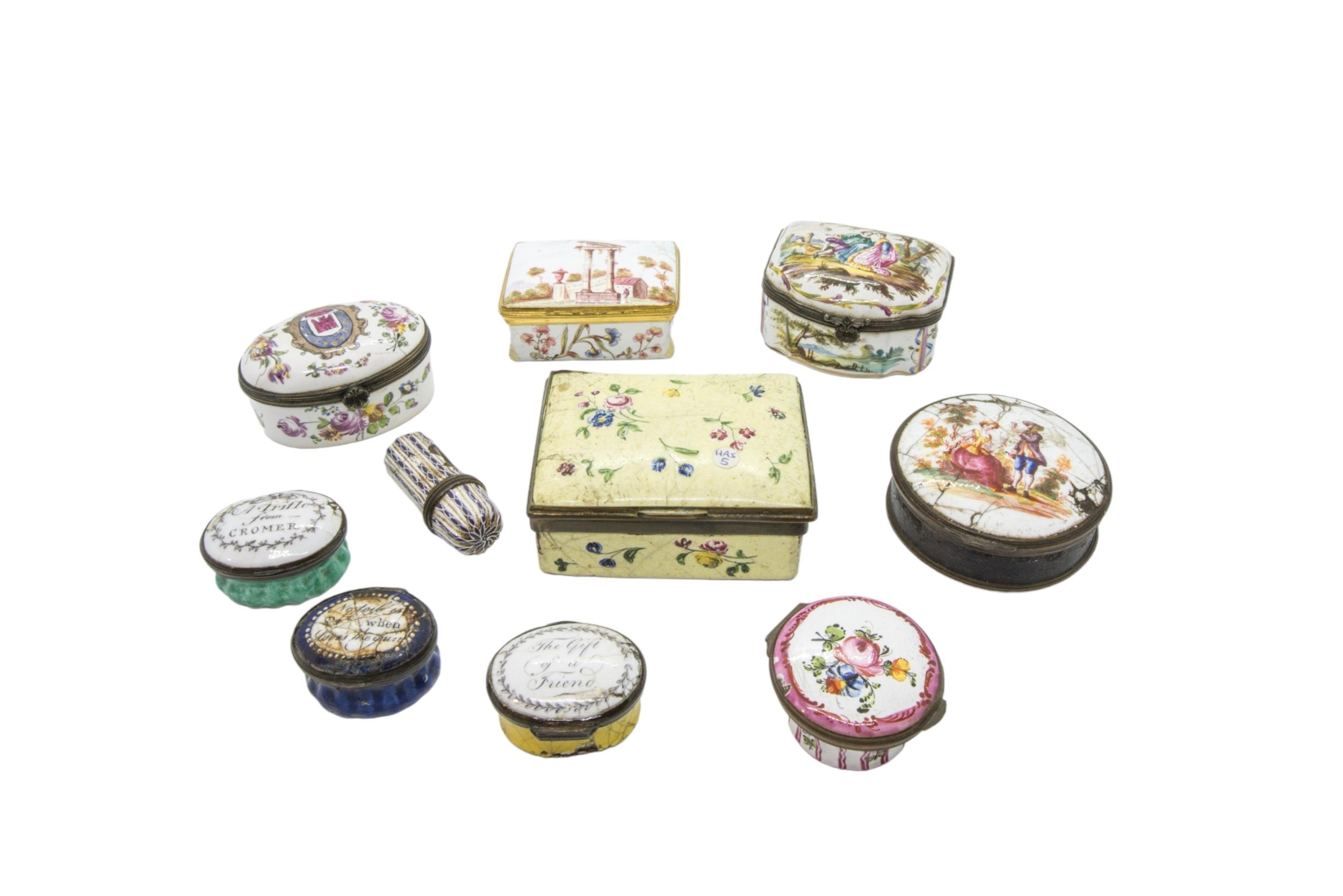 A GROUP OF MAINLY ENAMEL BOXES 18th century and later
