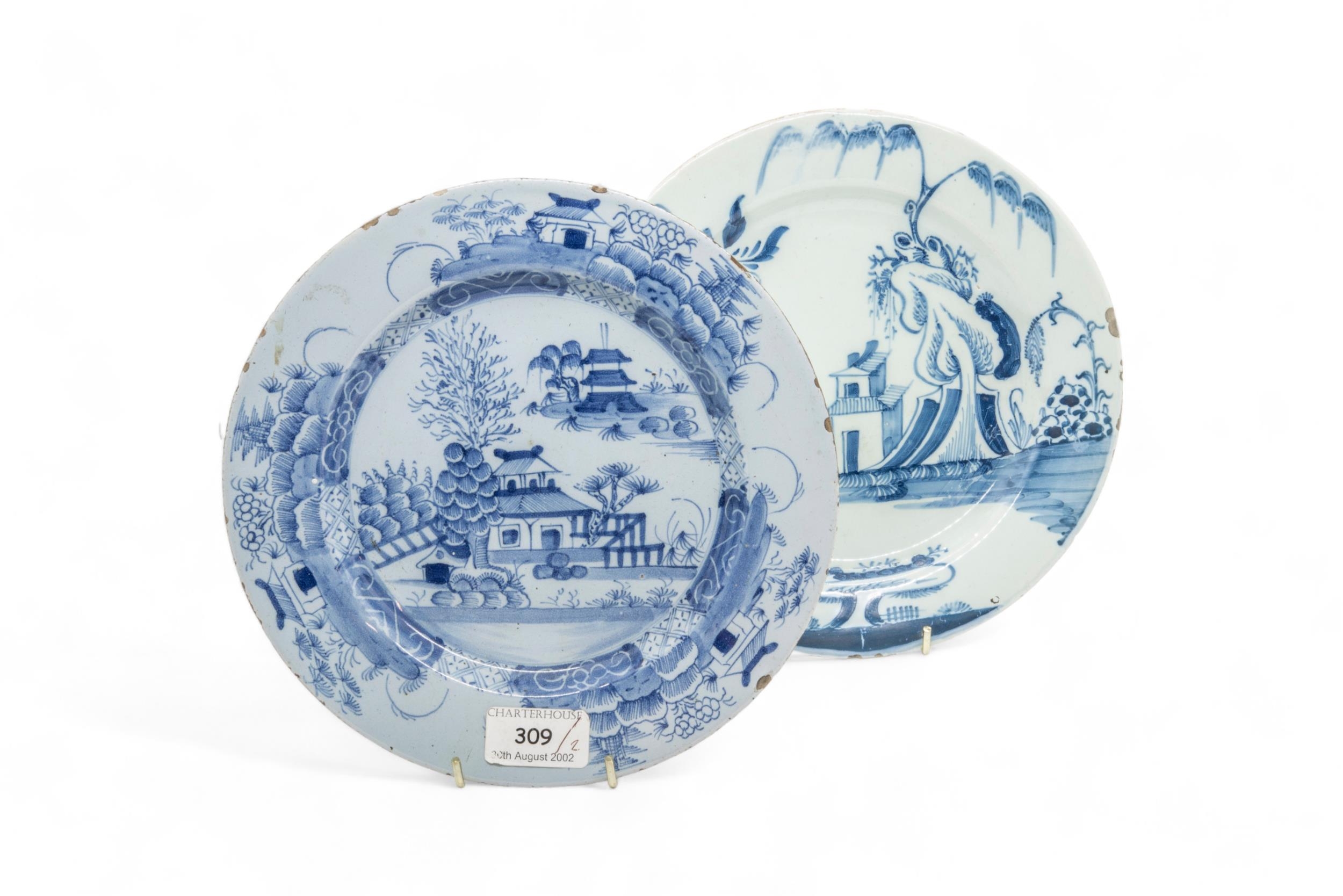 A LATE 17TH / 18TH CENTURY LOBED FAIENCE DISH Together with seven 18th century delft plates, 25cms - Image 3 of 6