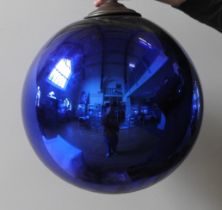 A LARGE BLUE WITCHES BALL 40cms in diameter approx.