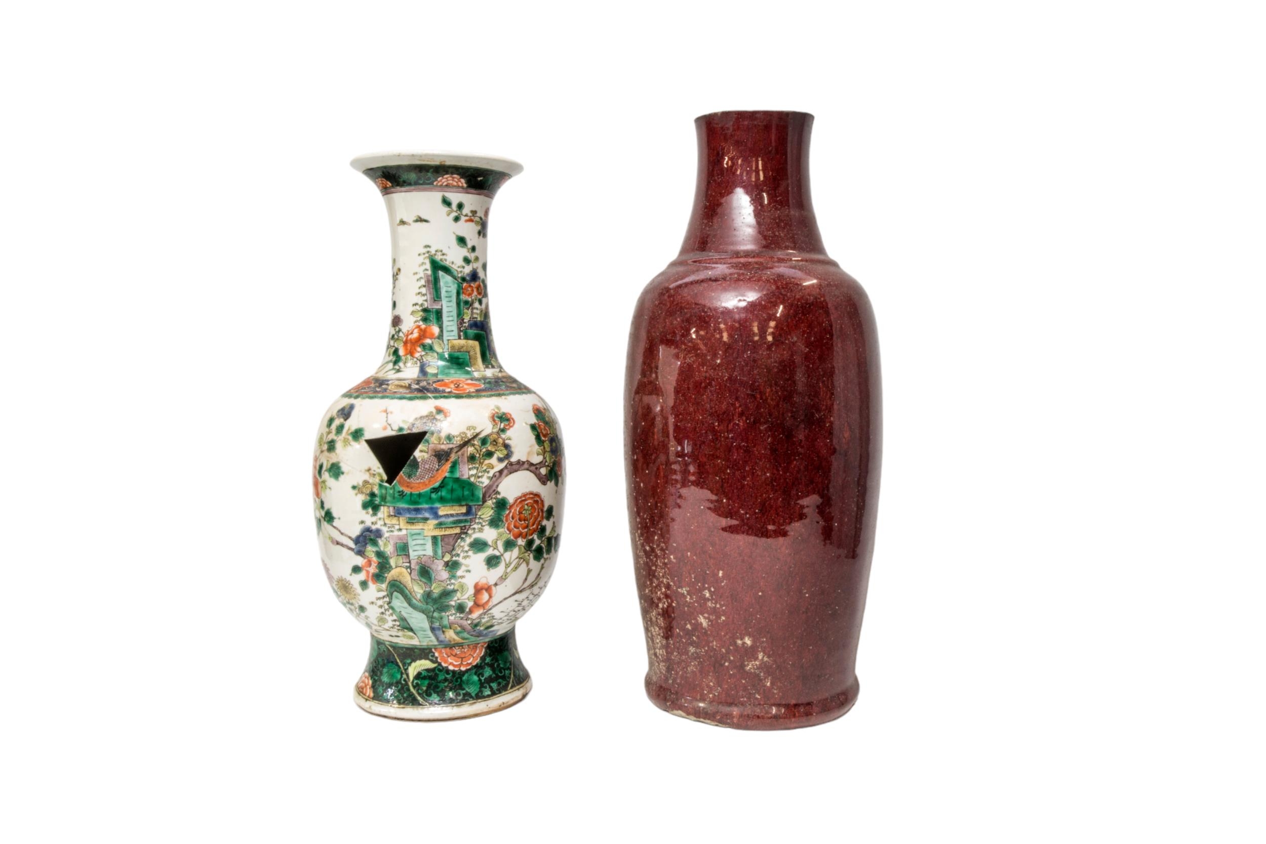 A GROUP OF FIVE CHINESE PORCELAIN VASES QING DYNASTY, 19TH CENTURY largest, 52cm high, smallest 32cm - Image 2 of 5