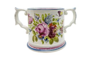 A PINK LUSTRE LOVING CUP Named and dated "Margaret Lockhart 1848", 9.5cms high