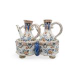 DE ROOS DELFT, A CONDIMENT SET ON STAND 18th / 19th century, 16.5cms high