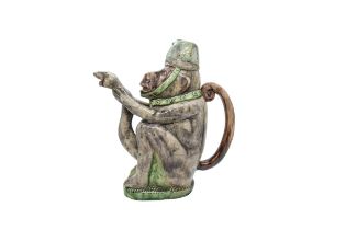 A MONKEY FORM TEAPOT 19th century, probably French, 23cms high
