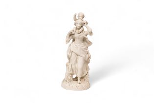 A LARGE PARIAN FIGURE GROUP Mid 19th century, a mother and child, 44cms high