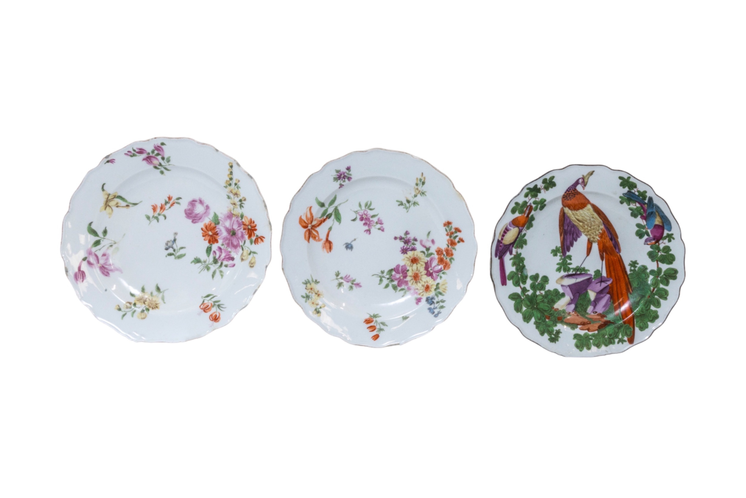 THREE CHELSEA PLATES Circa 1750s, 21cms wide - Image 4 of 4