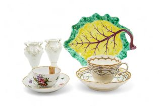 A BRISTOL TEA BOWL AND SAUCER, EX TRAPNELL COLLECTION 18th century, together with a cup and