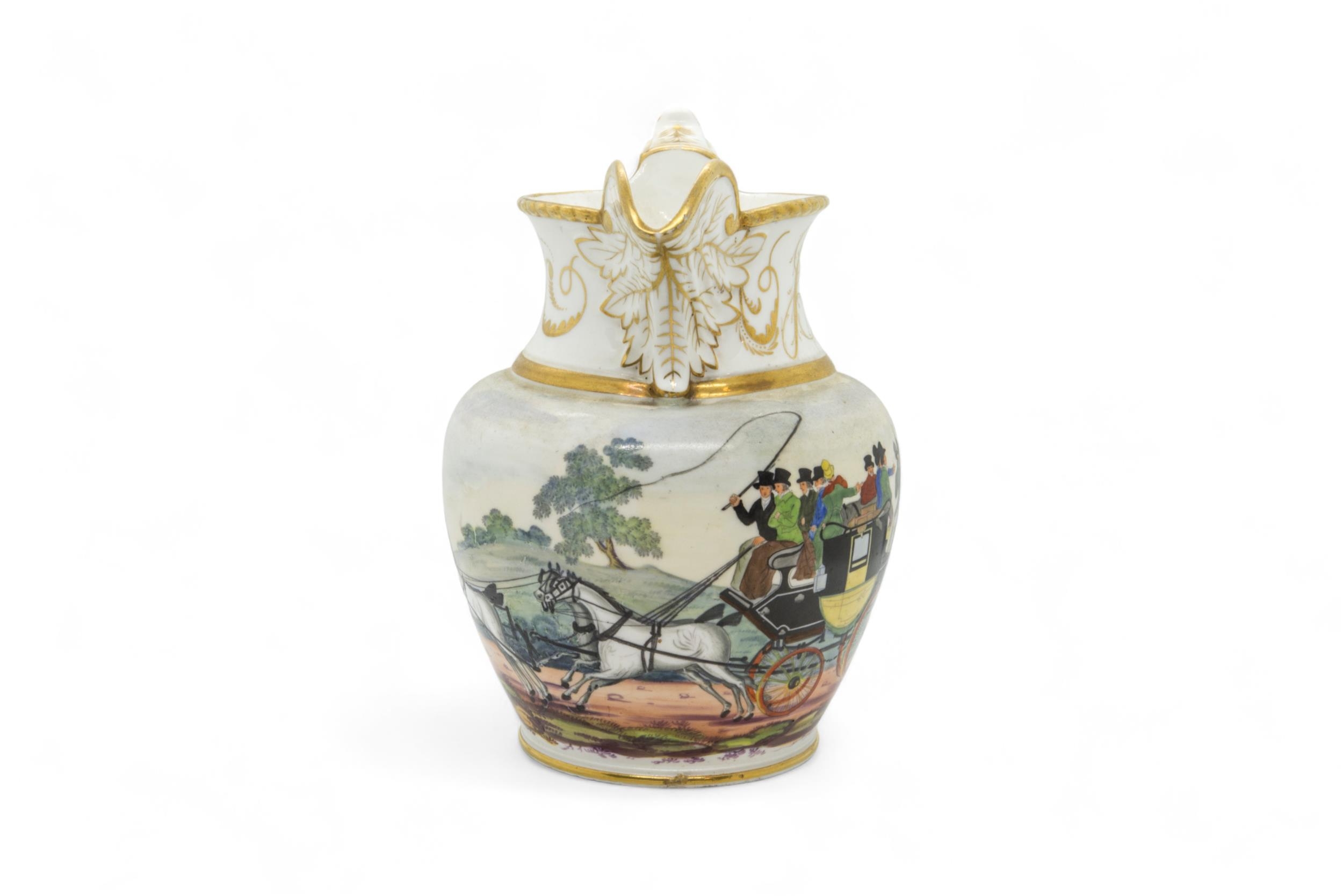 AN EARLY 19TH CENTURY COACHING JUG With gilded monogram, 20cms high - Image 2 of 4