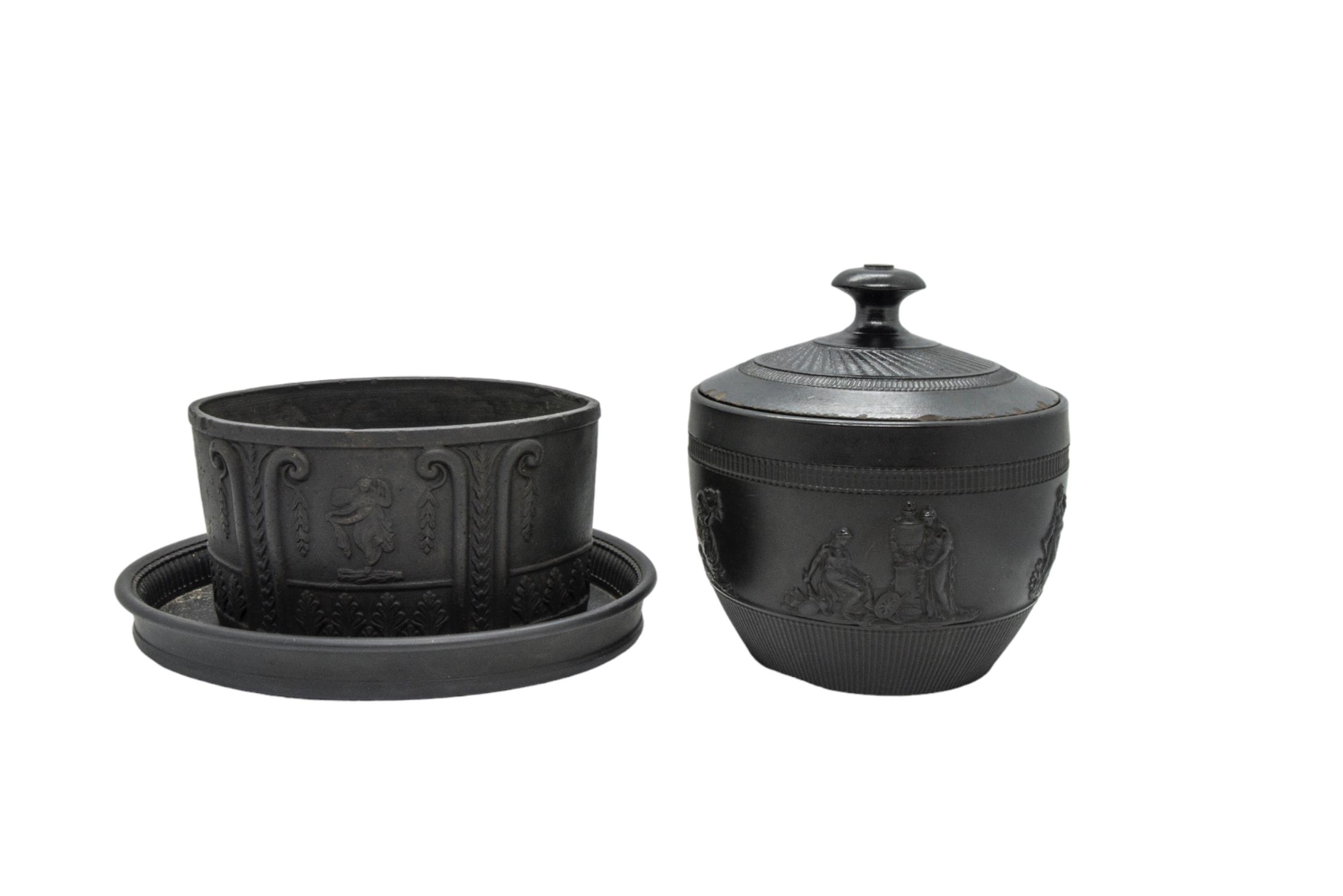A COLLECTION OF BLACK BASALT WARE, MID 19TH CENTURY AND LATER, the lot includes three octagonal - Image 11 of 19