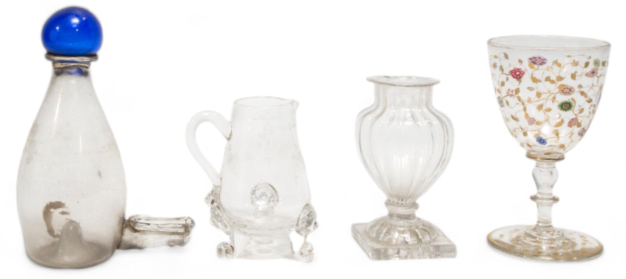 A MIXED GROUP OF GLASS WARE, PREDOMINANTLY 18TH/19TH CENTURY, the lot includes a conch form vase, - Image 6 of 6