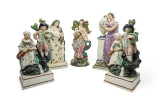 A GROUP OF PEARLWARE FIGURES Early 19th century,