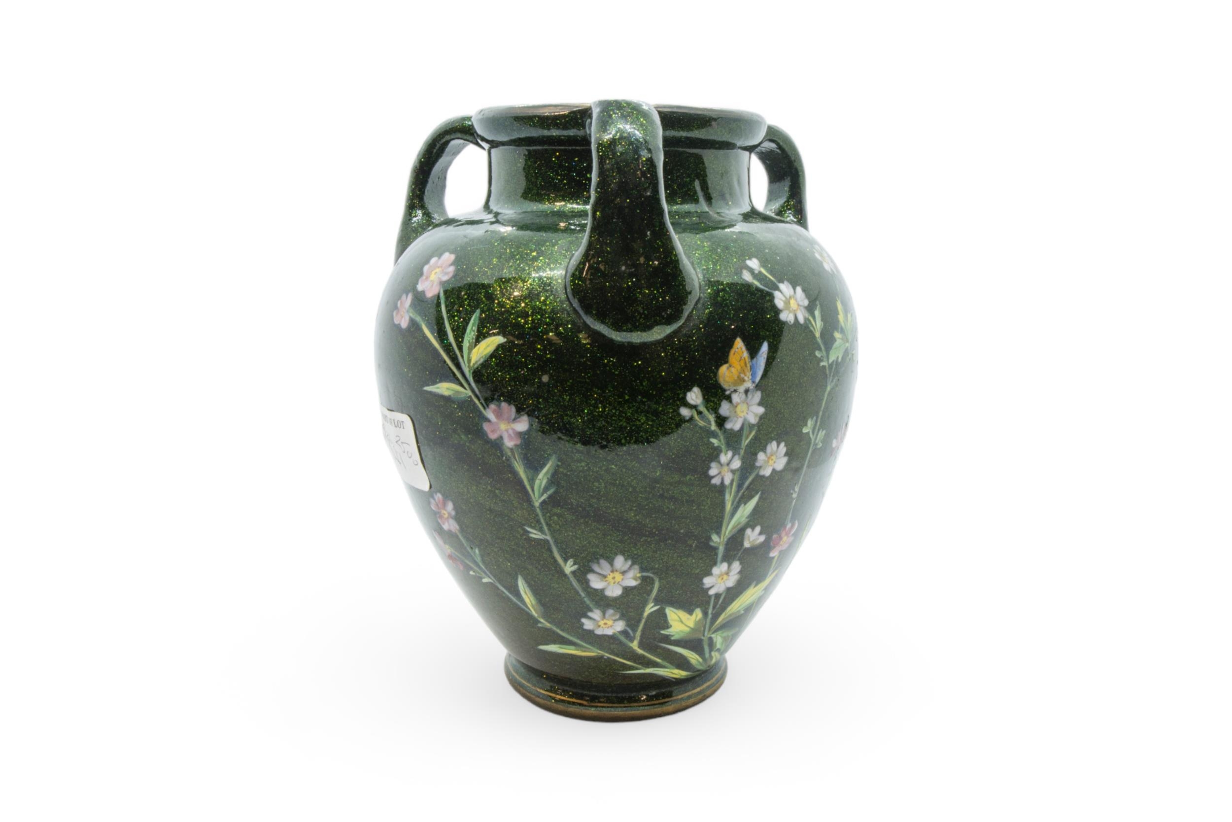 AN ENAMELLED VASE WITH ADVENTURINE INCLUSIONS 19th century - Image 3 of 8