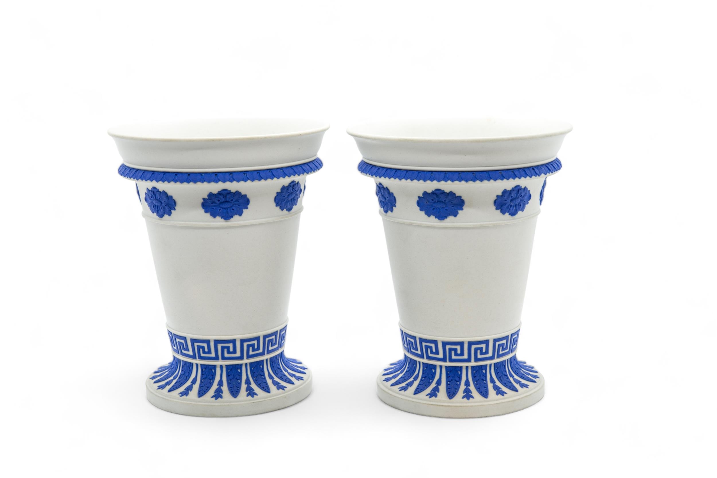 A PAIR OF WEDGWOOD BOUGH POTS 19th century, together with another bough pot with dolphin handles, - Image 2 of 3