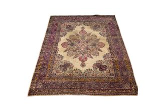 A HAND KNOTTED PERSIAN CITY RUG, EARLY 20TH CENTURY, PROBABLY KIRMAN, exceptional quality, wool.