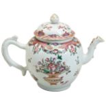 A CHINESE EXPORT FAMILLE ROSE TEAPOT  QIANLONG 18TH CENTURY teapot with lid, decorated with