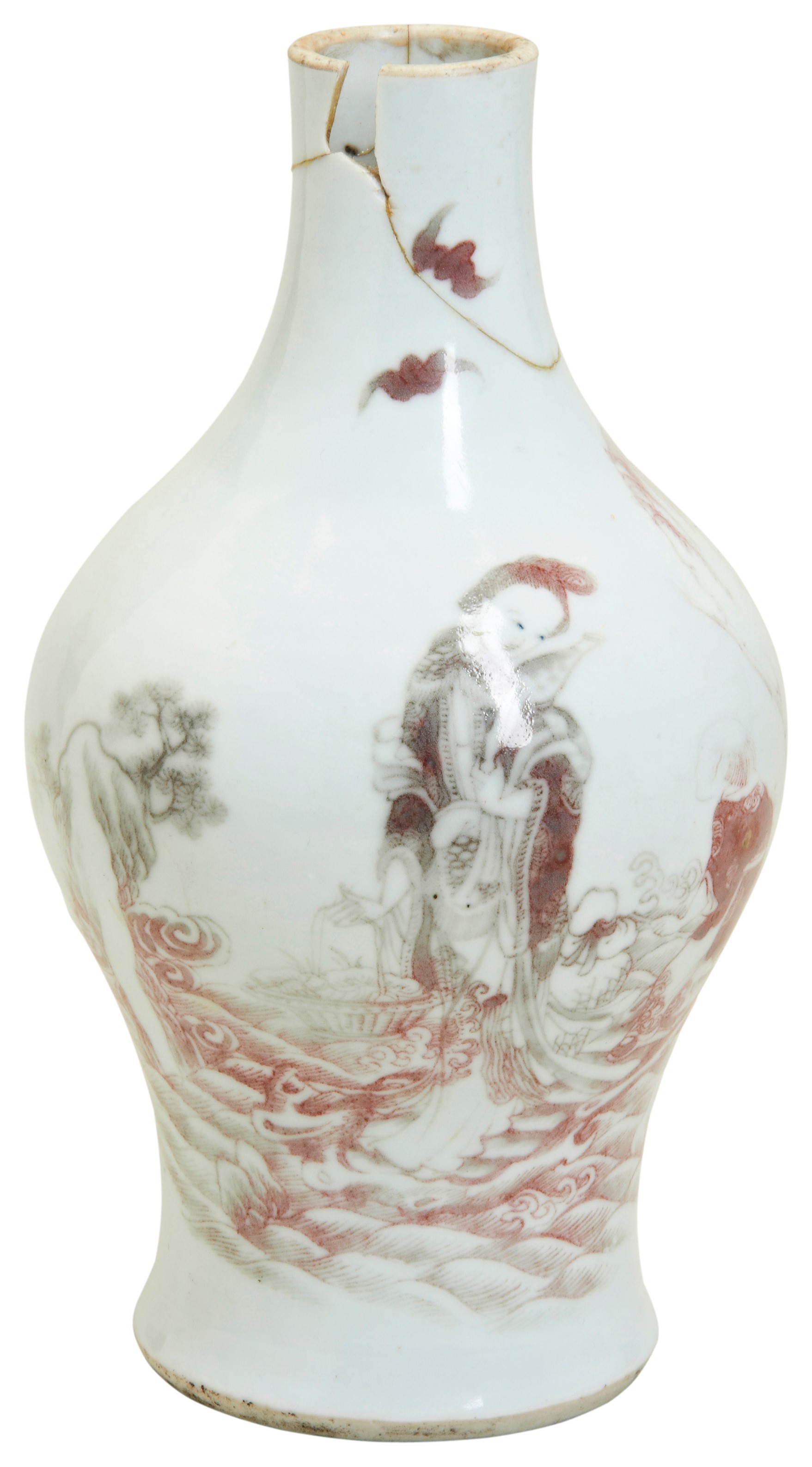 A SMALL COPPER-RED-DECORATED BALUSTER VASE QING DYNASTY, 18TH / 19TH CENTURY finely decorated with a