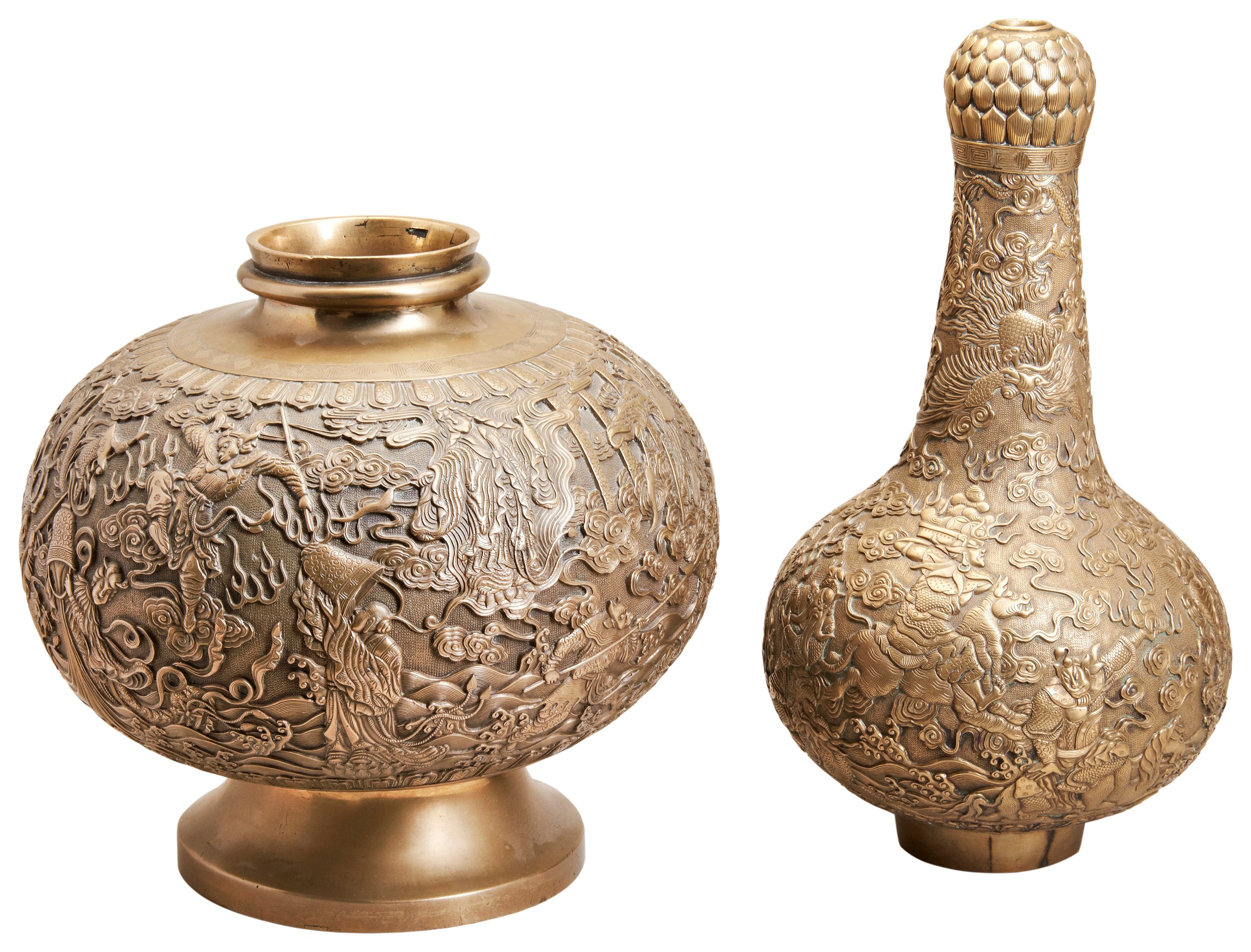 A FINE AND LARGE GILT-BRONZE DOUBLE-GOURD INCENSE BURNER  QING DYNASTY, 18TH / 19TH CENTURY 清 - Image 5 of 5