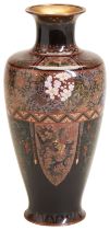 A FINE JAPANESE CLOISONNE VASE  MEIJI PERIOD (1868-1912) the sides finely enamelled with dragons,