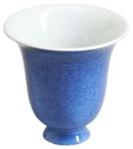 AN UNUSUAL POWDER BLUE WINE CUP  KANGXI PERIOD (1662-1722) of tall beaker form with a flared rim and
