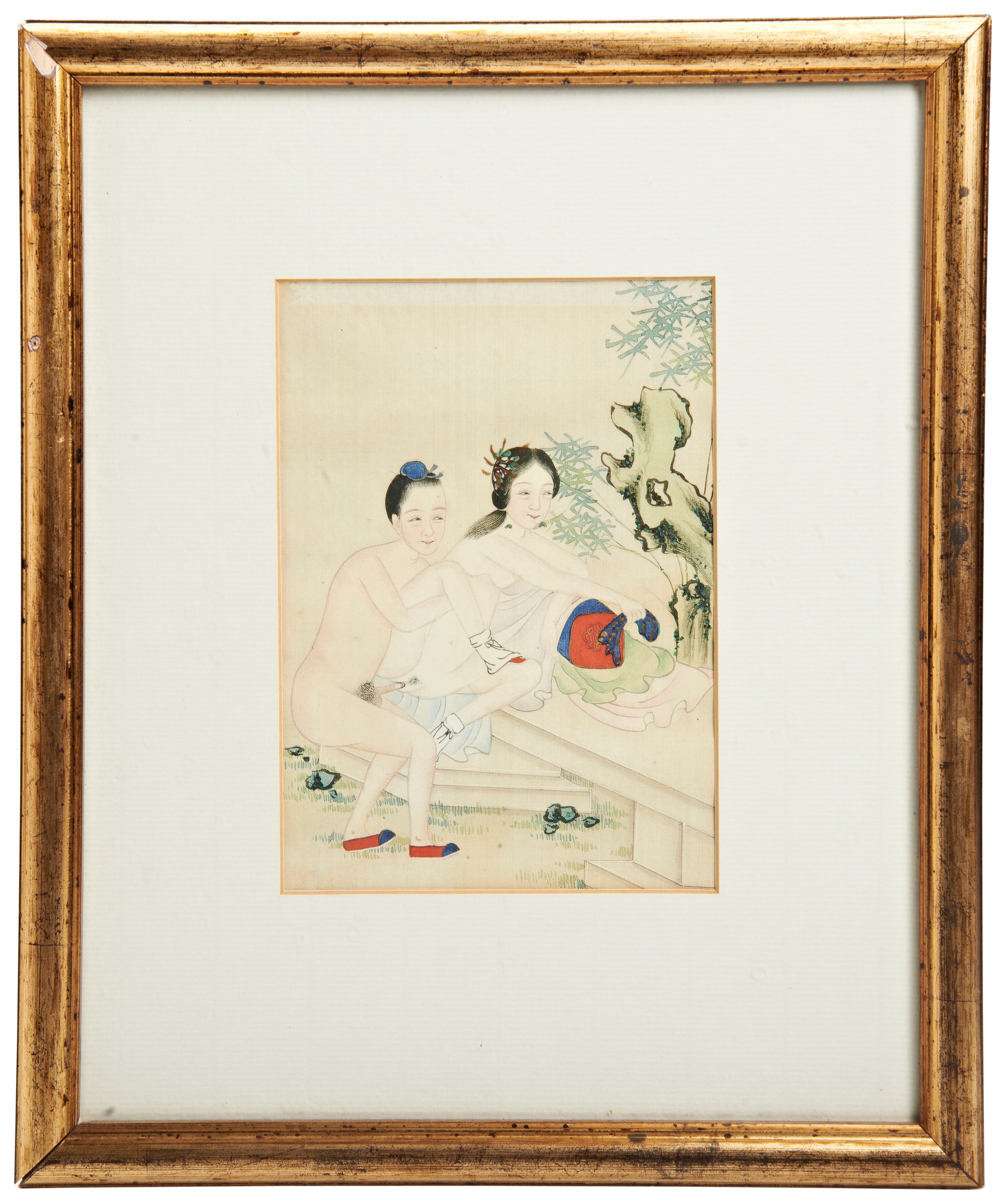 A SET OF EIGHT CHINESE EROTIC PAINTINGS QING DYNASTY, 19TH CENTURY ink and colour on silk, variously - Image 3 of 8