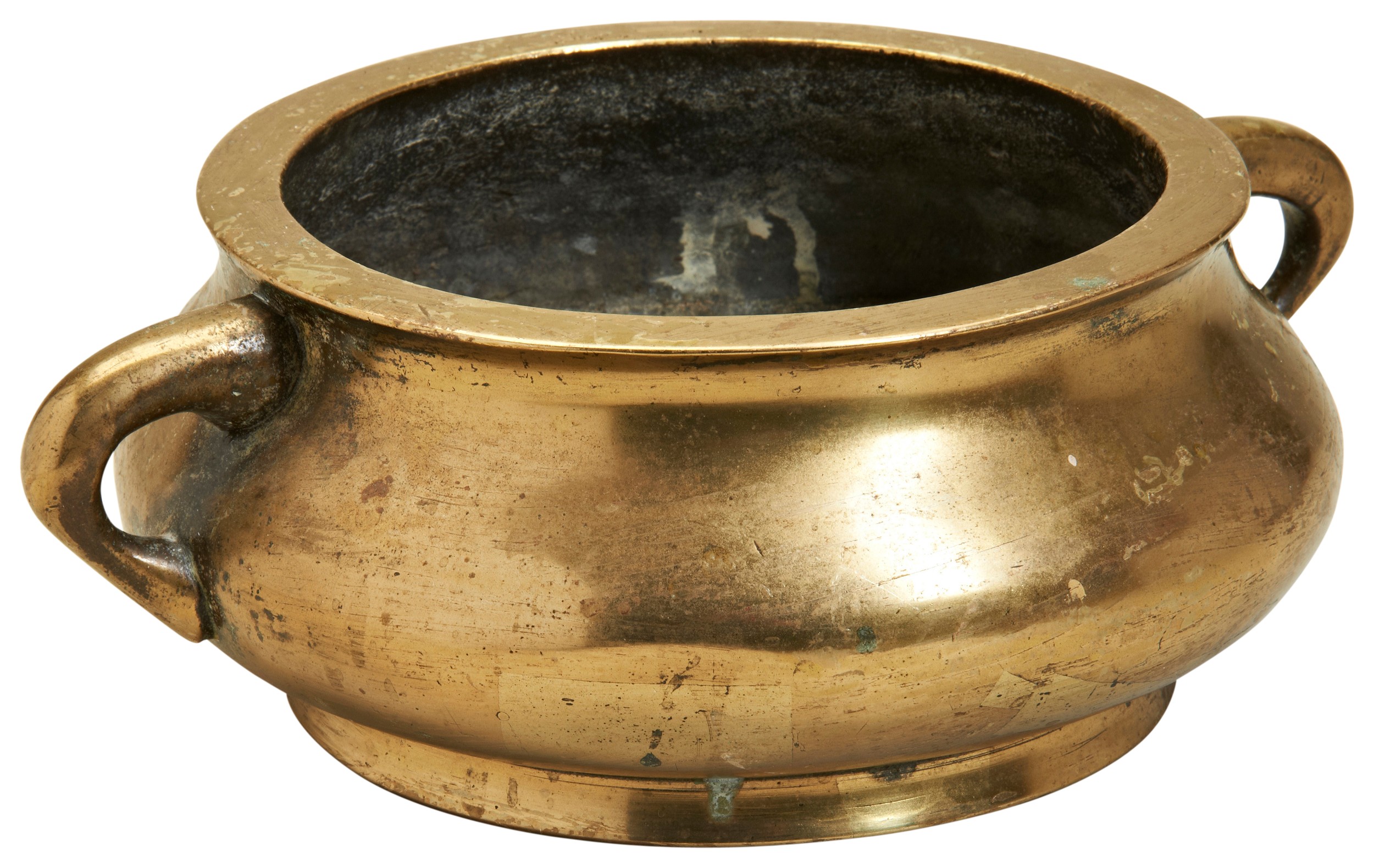 FINE GILT-BRONZE CENSER, XUANDE MARK 18TH CENTURY 清 十八世纪'大明宣德年制'款铜炉 with apocryphal Da Ming Xuan