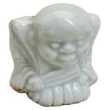 A JAPANESE WHITE GLAZED PORCELAIN NETSUKE 20TH CENTURY 4cm high PROVENANCE: From the Private