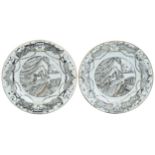 A PAIR OF CHINESE EXPORT GRISAILLE-DECORATED 'EUROPEAN-SUBJECT' DISHES QIANLONG PERIOD (1736-1795)
