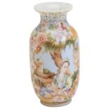 A EUROPEAN SUBJECT BEIJING GLASS VASE, 19/20TH CENTURY  料器西洋人物瓶 乾隆年制 19/20世纪 finely decorated