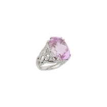 Carvin French Platinum, Kunzite and Diamond Ring