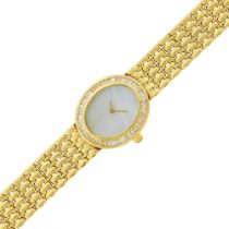 Gold, Mother-of-Pearl and Diamond Wristwatch