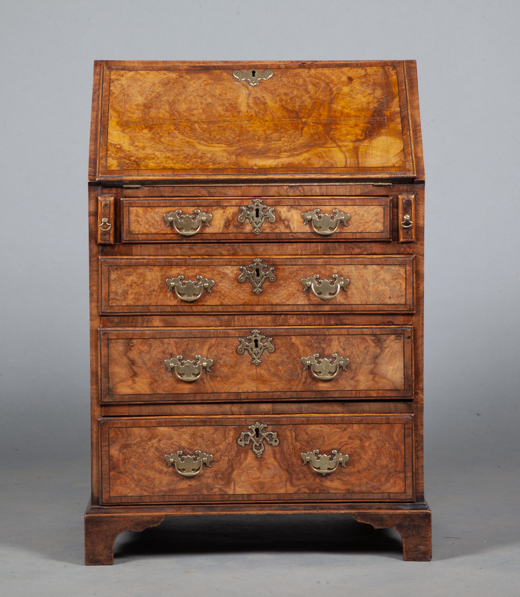 George II Style Walnut Bureau - Image 8 of 11