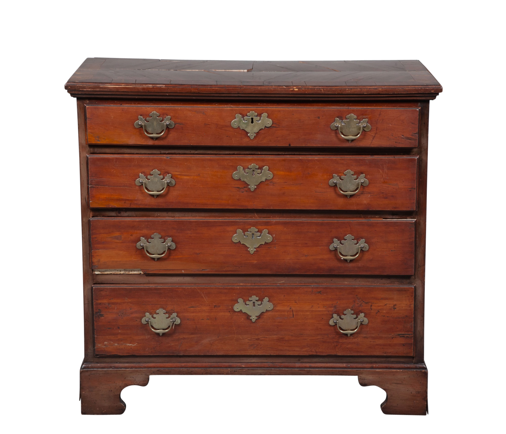 George II Yew and Fruitwood Chest of Drawers