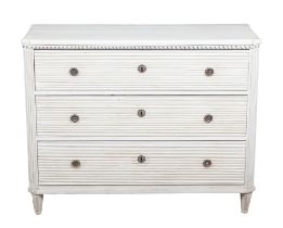 Swedish Neoclassical Grey Painted Commode