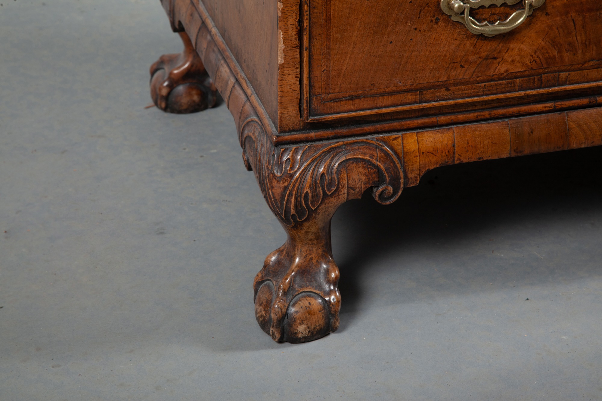George II Style Walnut and Parcel-Gilt Bureau Cabinet - Image 14 of 16
