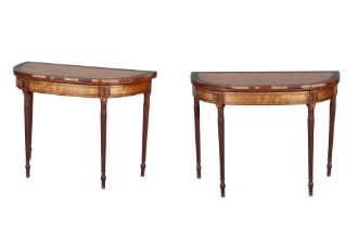 Pair of George III Satinwood and Sycamore Games Tables