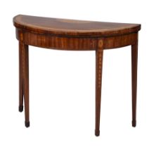 George III Mahogany and Marquetry Games Table