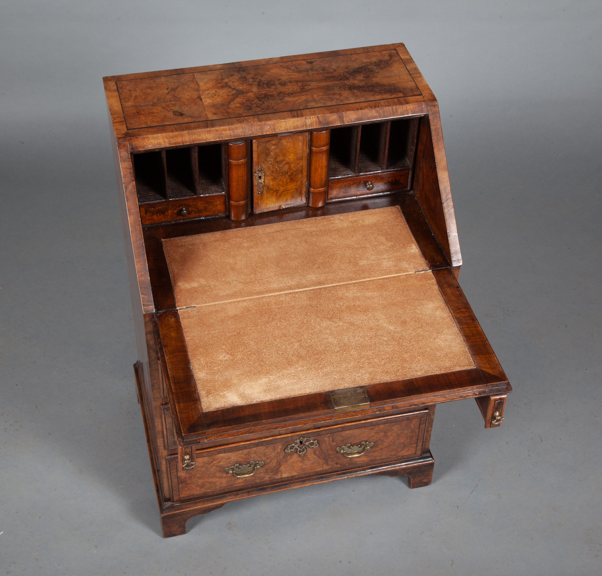 George II Style Walnut Bureau - Image 4 of 11