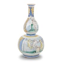 Nevers Faïence Armorial Double-Gourd Vase