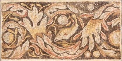 Roman Mosaic Panel of a Garland and Fish