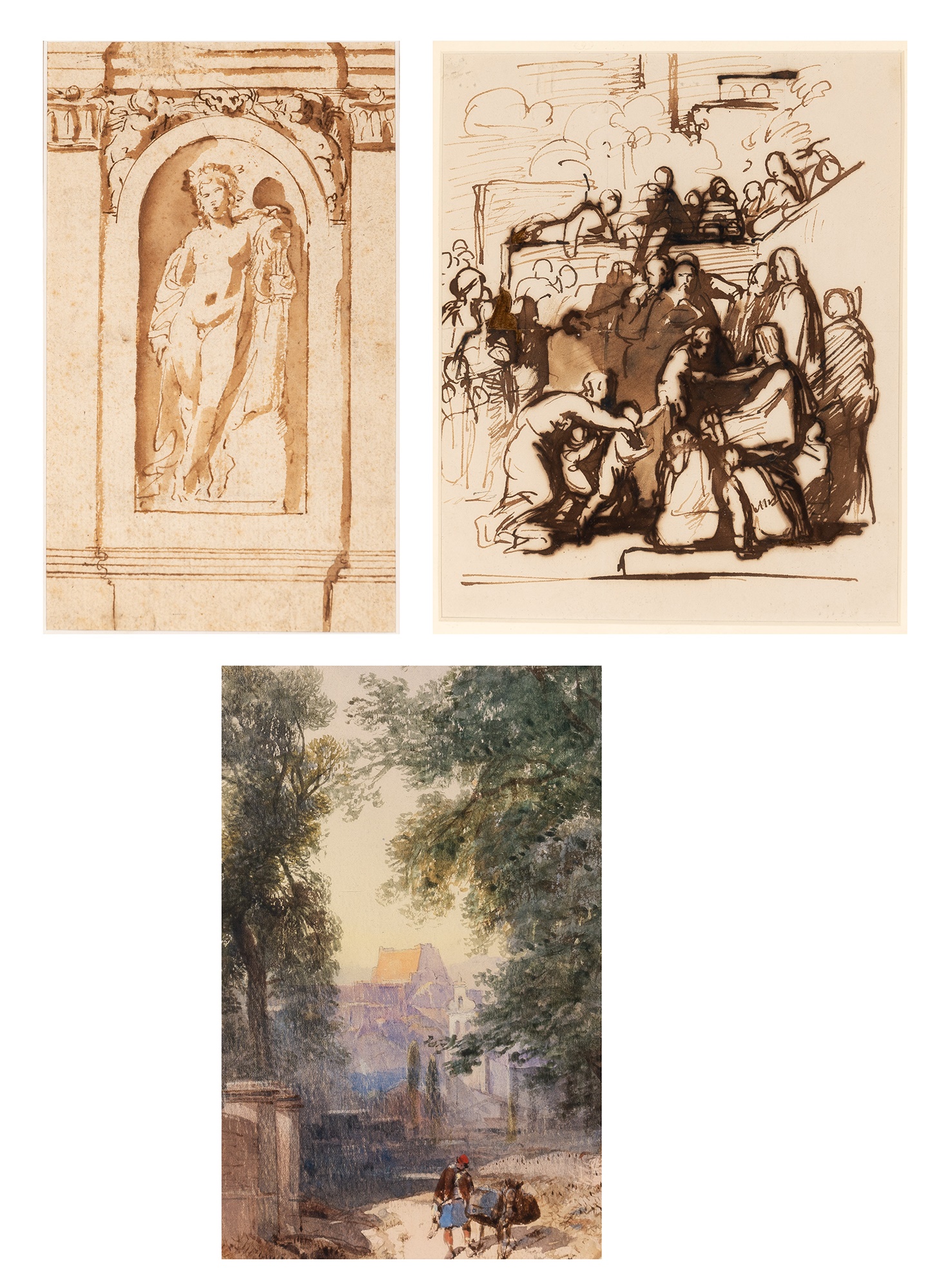A Group of Three Old Master Drawings, comprising