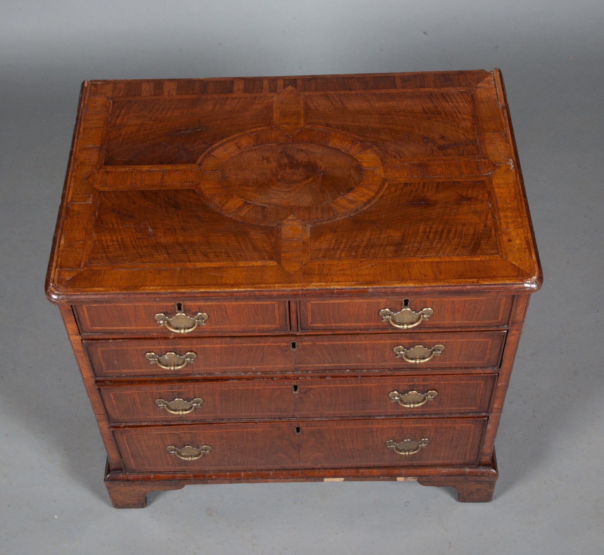 George I Inlaid Walnut and Parquetry Chest of Drawers - Image 3 of 7