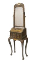 George I Green- and Gilt-Japanned Dressing-Bureau On-Stand, a 'Union Suite'