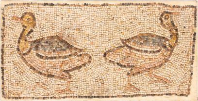 Late Roman Mosaic Panel of Two Ducks