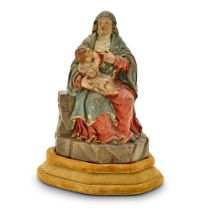 Continental Painted and Parcel-Gilt Figure of the Madonna and Child