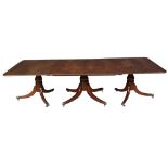 George IV Mahogany Three-Pedestal Dining Table