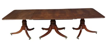 George IV Mahogany Three-Pedestal Dining Table